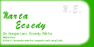 marta ecsedy business card