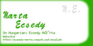 marta ecsedy business card